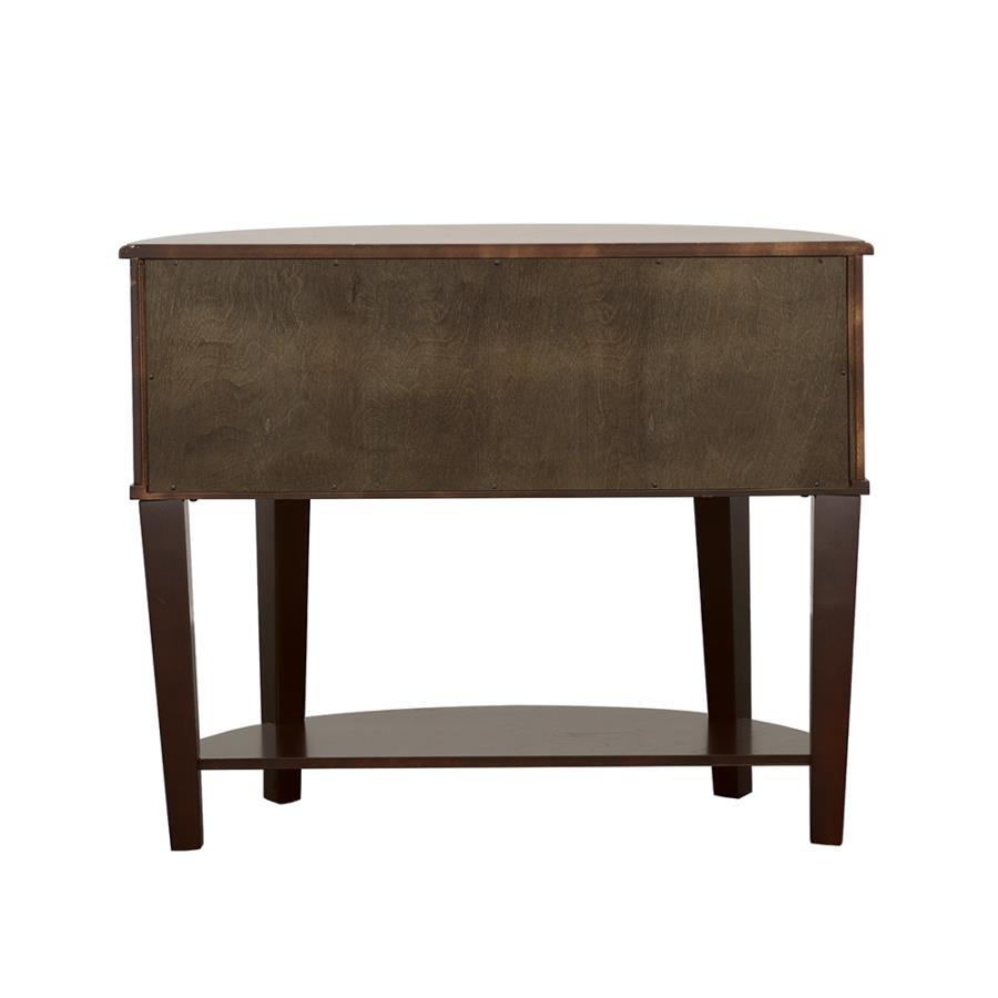 Diane 2-Drawer Demilune Shape Console Table Cappuccino