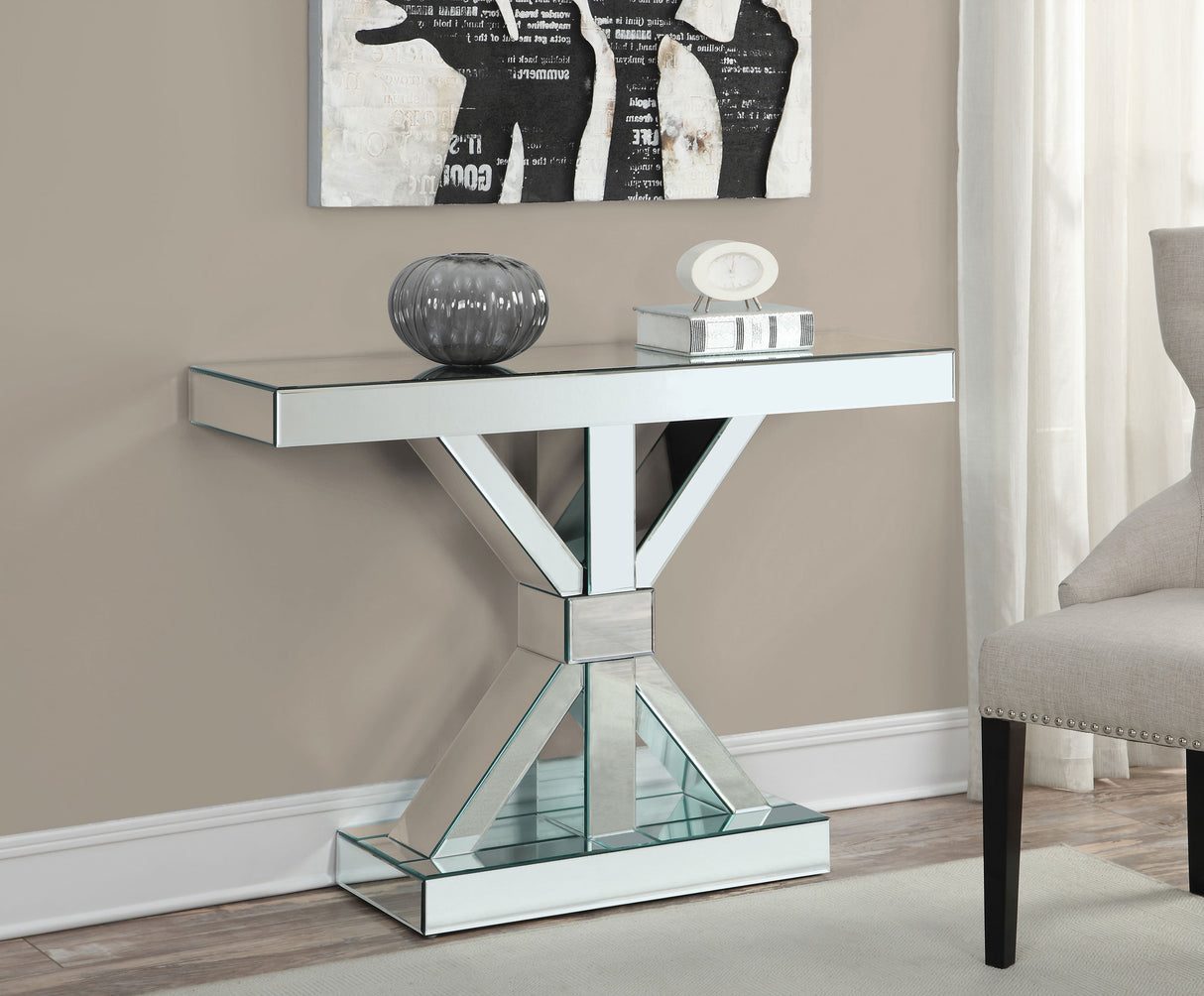 Lurlynn Mirror X-Shaped Ed Entryway Console Table Silver