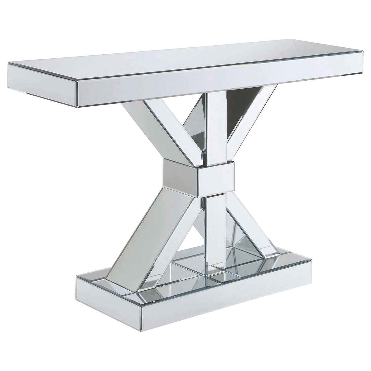 Lurlynn Mirror X-Shaped Ed Entryway Console Table Silver