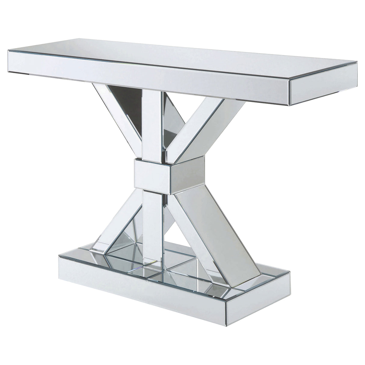 Lurlynn Mirror X-Shaped Ed Entryway Console Table Silver