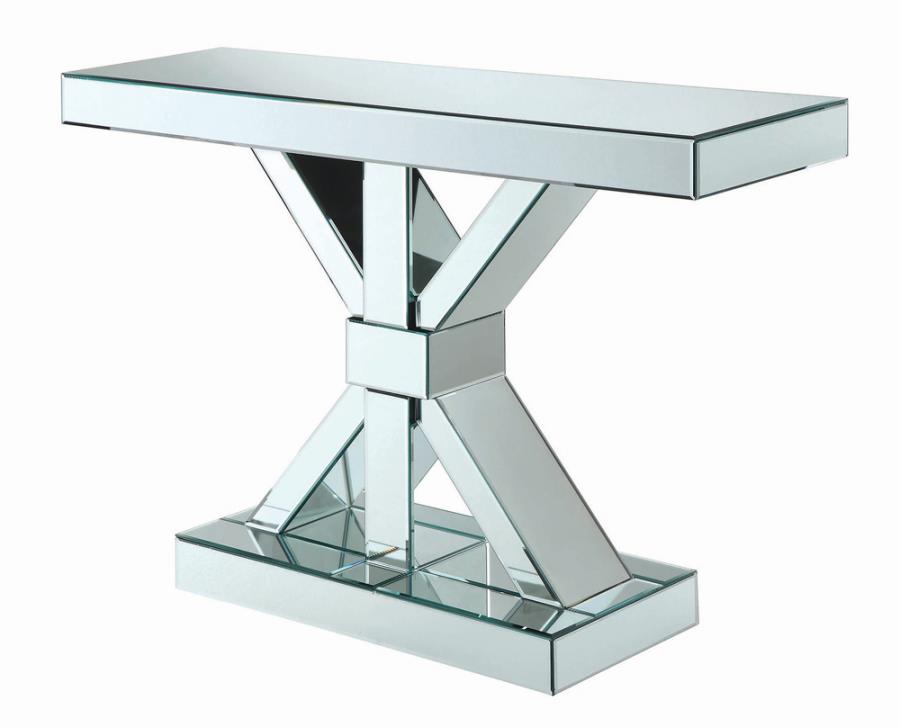 Lurlynn Mirror X-Shaped Ed Entryway Console Table Silver