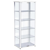 Aero 5-shelf Display Curio Cabinet with LED Lighting White