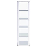 Aero 5-shelf Display Curio Cabinet with LED Lighting White