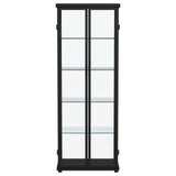 Aero 5-shelf Display Curio Cabinet with LED Lighting Black