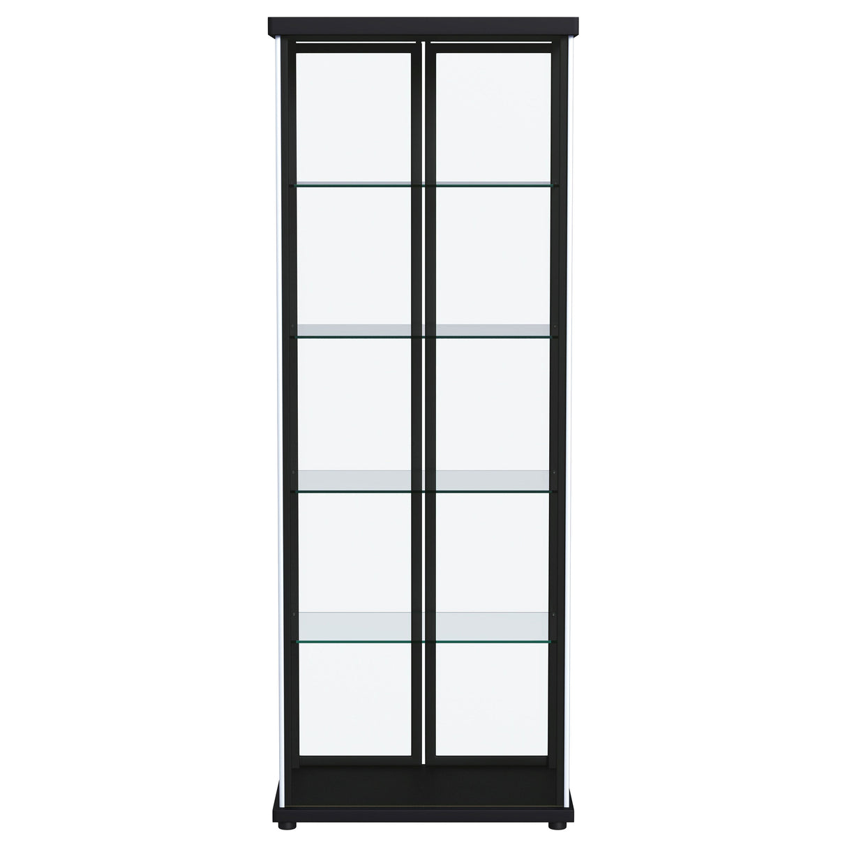 Aero 5-shelf Display Curio Cabinet with LED Lighting Black