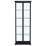 Aero 5-shelf Display Curio Cabinet with LED Lighting Black