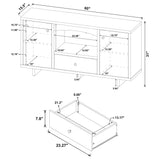 Dalton 2-door Storage Credenza White and Distressed Pine