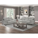 Mischa Silver Grain Top Grain Leather  Sofa