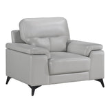 Mischa Silver Grain Top Grain Leather Chair