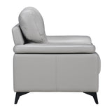 Mischa Silver Grain Top Grain Leather Chair