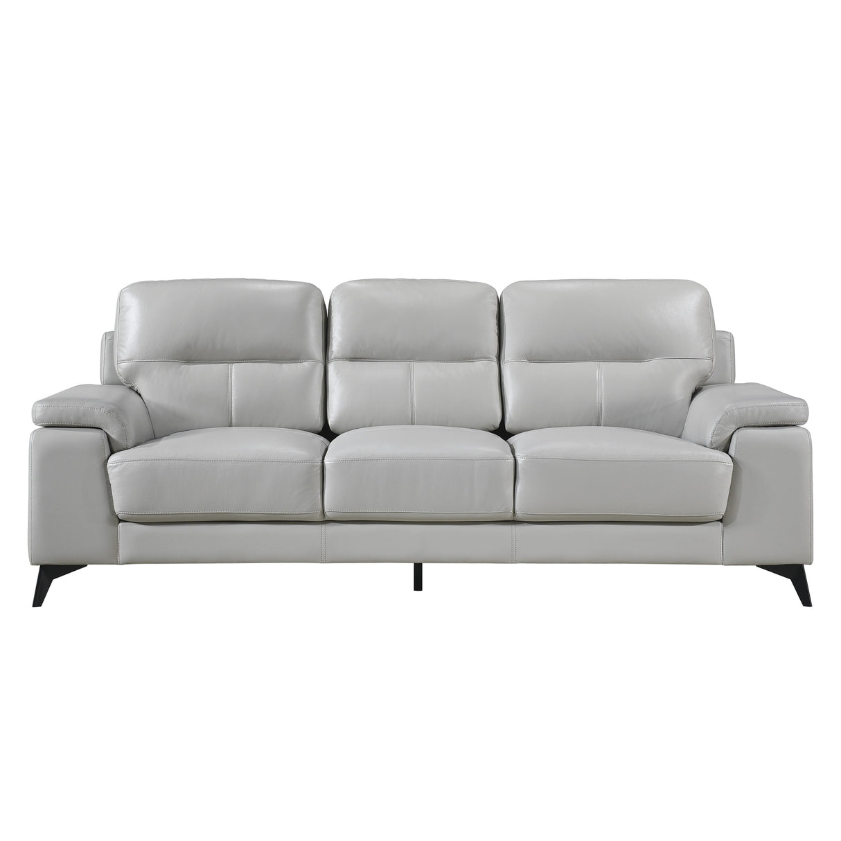 Mischa Silver Grain Top Grain Leather  Sofa