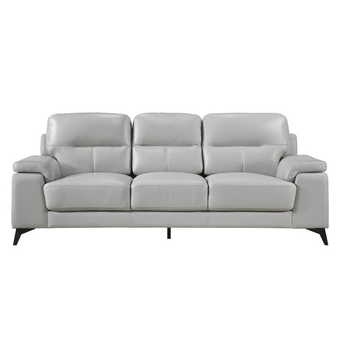 Mischa Silver Grain Top Grain Leather  Sofa