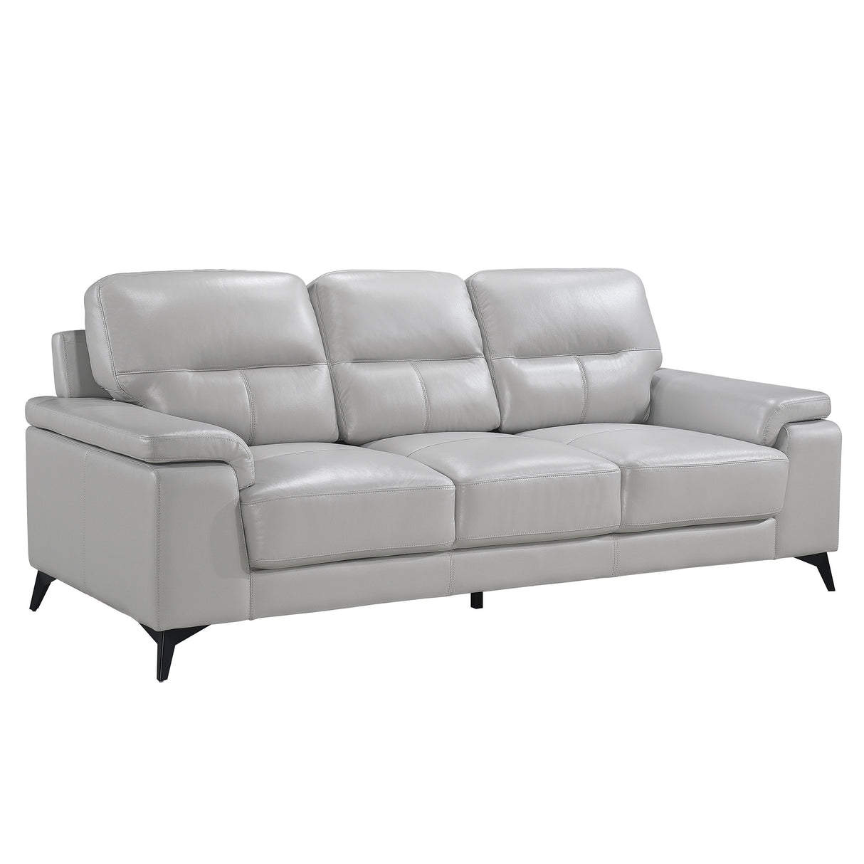 Mischa Silver Grain Top Grain Leather  Sofa