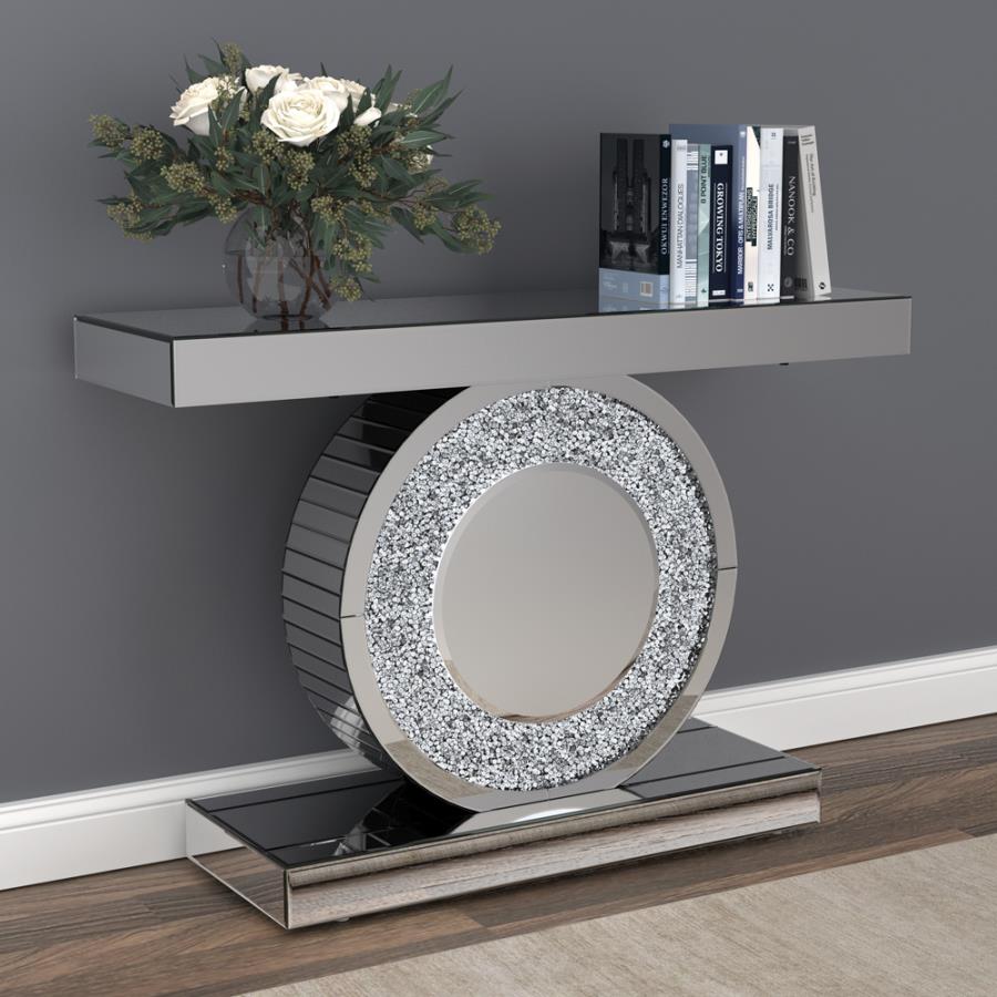 Bergenia Mirror Ed Entryway Sofa Console Table Silver