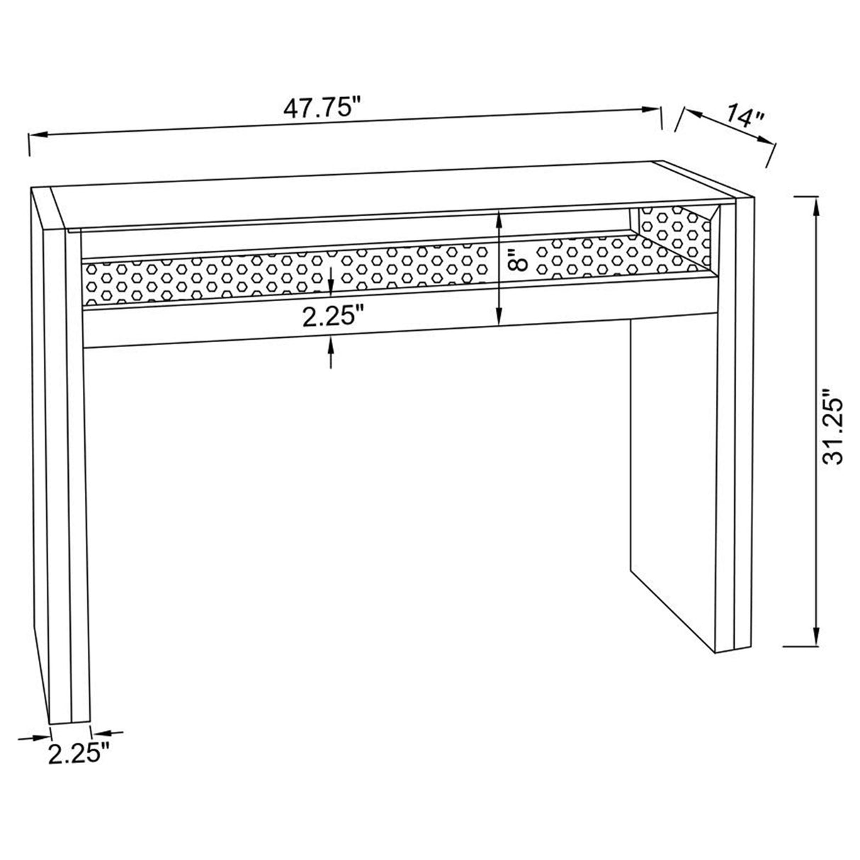 1-Shelf Console Table Silver