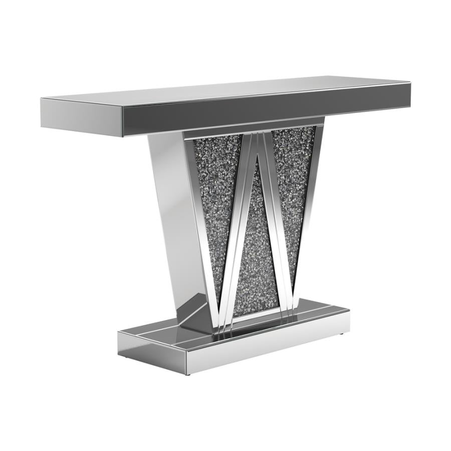 Crocus Mirror Rectangular Ed Entryway Console Table Silver