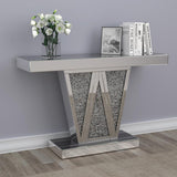 Crocus Mirror Rectangular Ed Entryway Console Table Silver