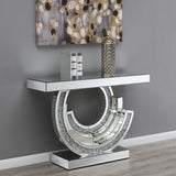 Imogen Mirror Sculptural Ed Entryway Console Table Silver