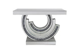 Imogen Mirror Sculptural Ed Entryway Console Table Silver