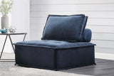 Ulrich Blue Modular Chair with Removable Bolster