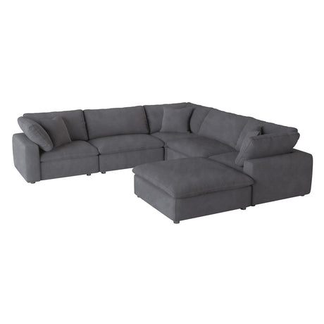 Guthrie Gray 6-Piece Modular Sectional With Ottoman