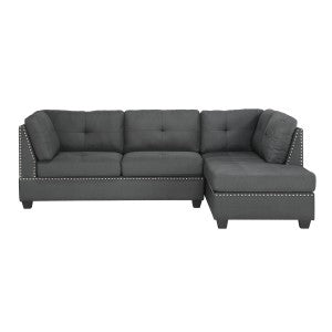 Dasha Dark Gray 2-Piece Sectional With Right Chaise