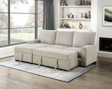 Gallatin 2-Piece Sectional With Left Chaise And Drop-Down Cup Holders, Storage Pouch, Pull-Out Bed Hidden