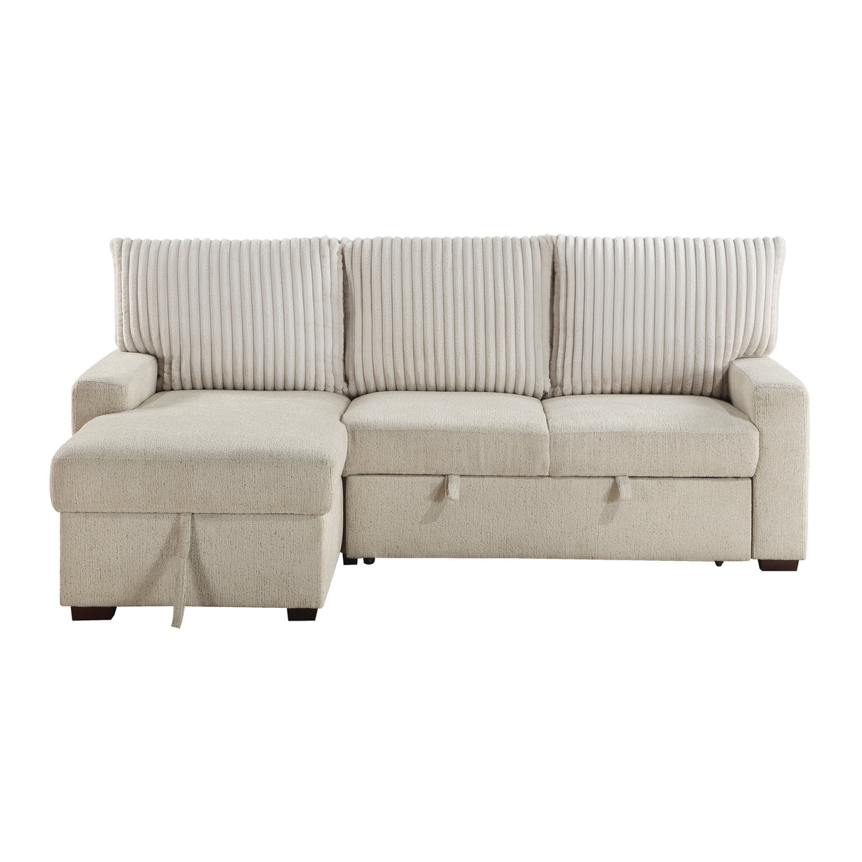 Gallatin 2-Piece Sectional With Left Chaise And Drop-Down Cup Holders, Storage Pouch, Pull-Out Bed Hidden