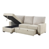 Gallatin 2-Piece Sectional With Left Chaise And Drop-Down Cup Holders, Storage Pouch, Pull-Out Bed Hidden