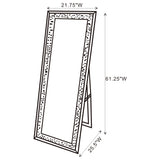 Carisi Rectangular Standing Mirror With Led Lighting Silver