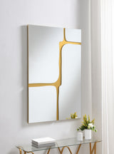 Kimberly 32 x 47 Inch Kintsugi Style Wall Mirror Gold