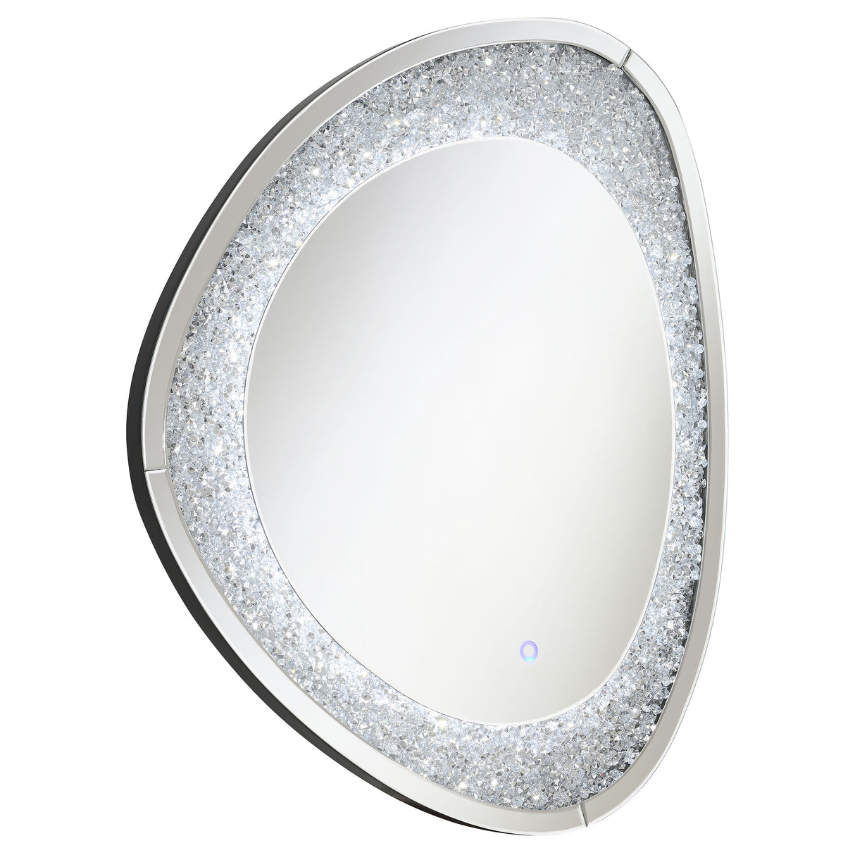 Mirage Acrylic Crystals Inlay Wall Mirror With Led Lights