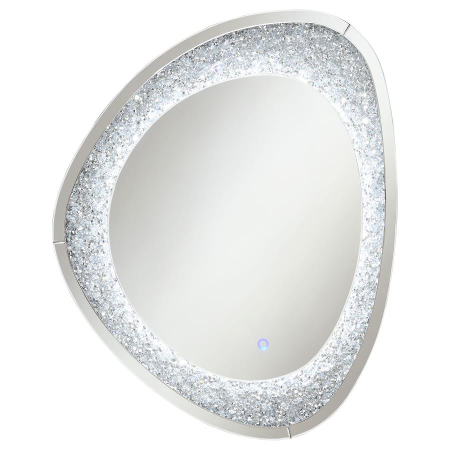 Mirage Acrylic Crystals Inlay Wall Mirror With Led Lights