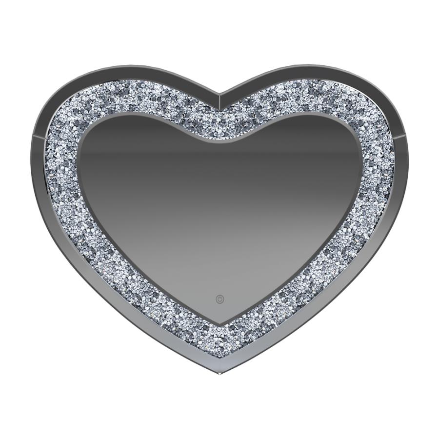 Aiko Heart Shape Wall Mirror Silver