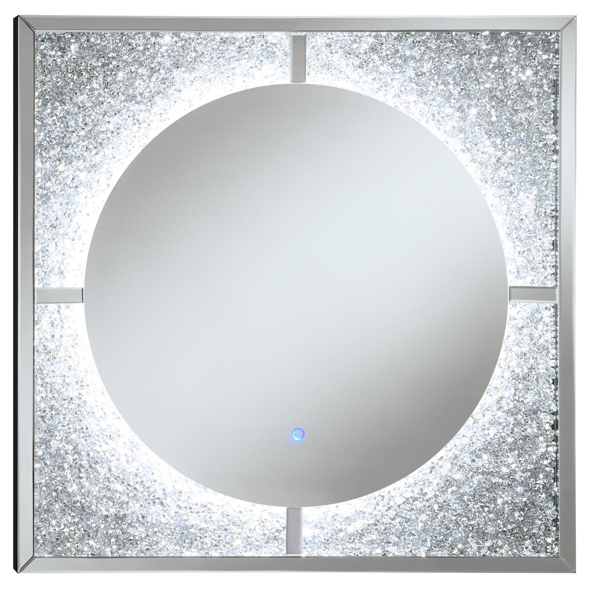 Theresa Led Wall Mirror Silver And Black