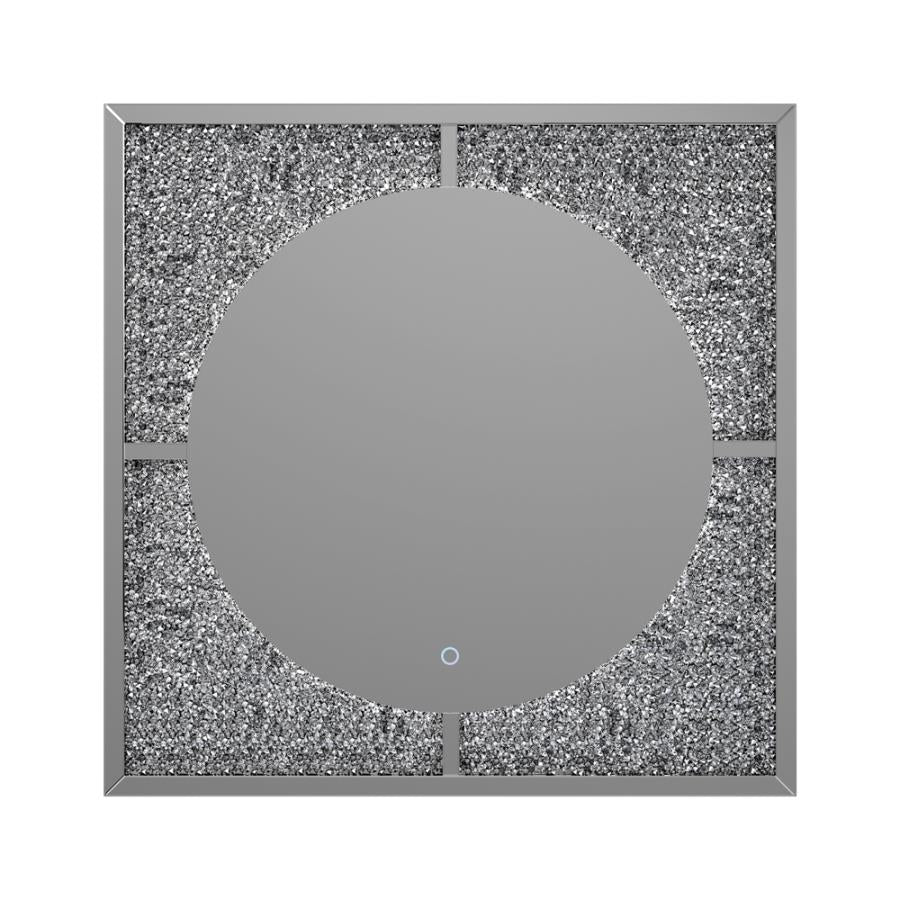 Theresa Led Wall Mirror Silver And Black