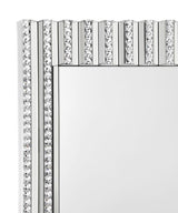 Aideen Rectangular Wall Mirror With Vertical Stripes Of Faux Crystals