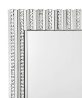 Aideen Rectangular Wall Mirror With Vertical Stripes Of Faux Crystals