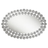 Colleen Oval Wall Mirror With Faux Crystal Blossoms