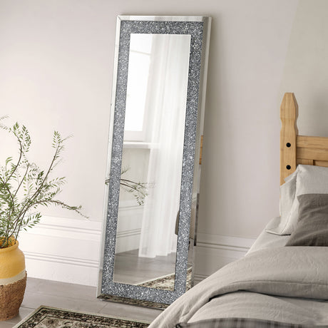 Sylvia Crystal Inlay Rectangle Floor Mirror