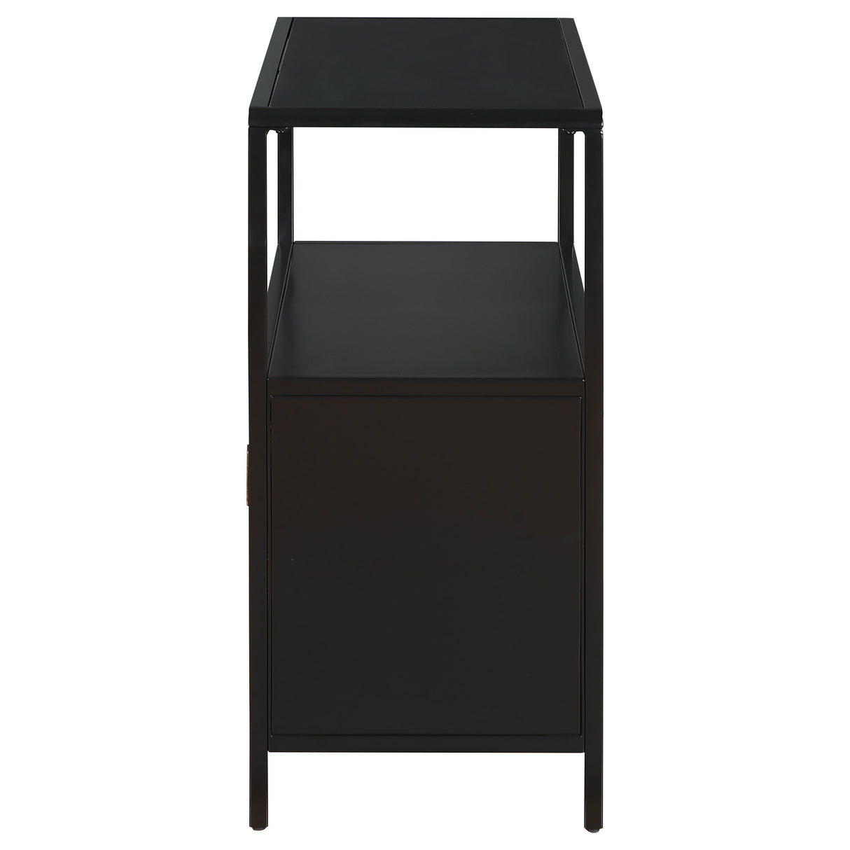 Amherst Black 2-Door Radio Weave Cane Metal Accent Cabinet