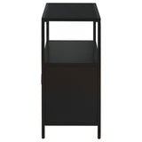 Amherst Black 2-Door Radio Weave Cane Metal Accent Cabinet