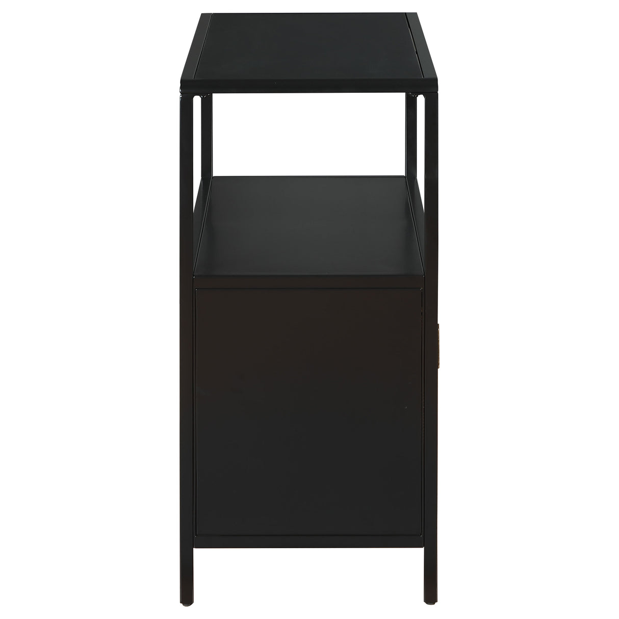 Amherst Black 2-Door Radio Weave Cane Metal Accent Cabinet