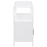 Amherst White 2-Door Radio Weave Cane Metal Accent Cabinet