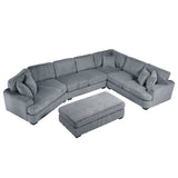 5-Piece Sectional With Left Cuddler And Ottoman