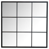 Quetzal Square Window Pane Wall Mirror Black