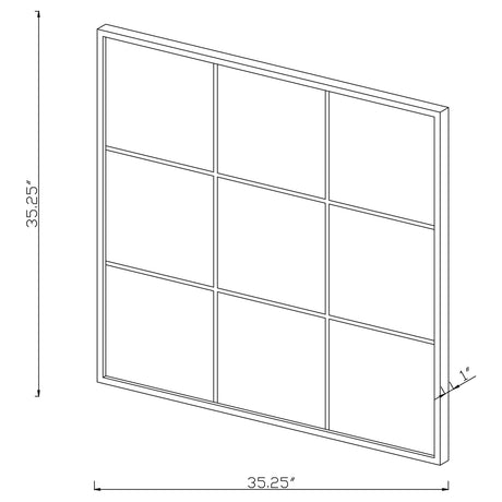 Quetzal Square Window Pane Wall Mirror Black