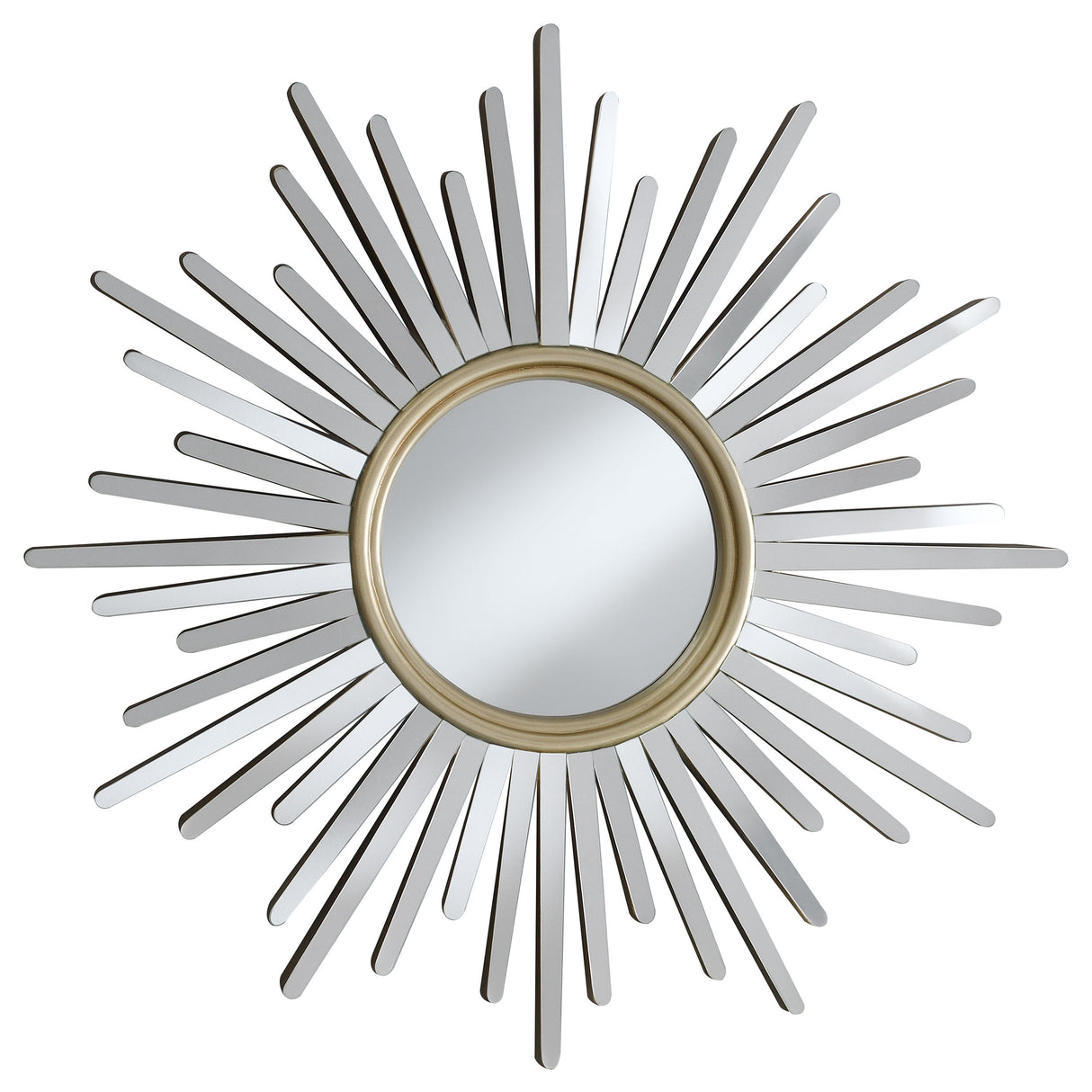 Beiwen Sunburst Wall Mirror Champagne And Silver