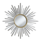 Beiwen Sunburst Wall Mirror Champagne And Silver