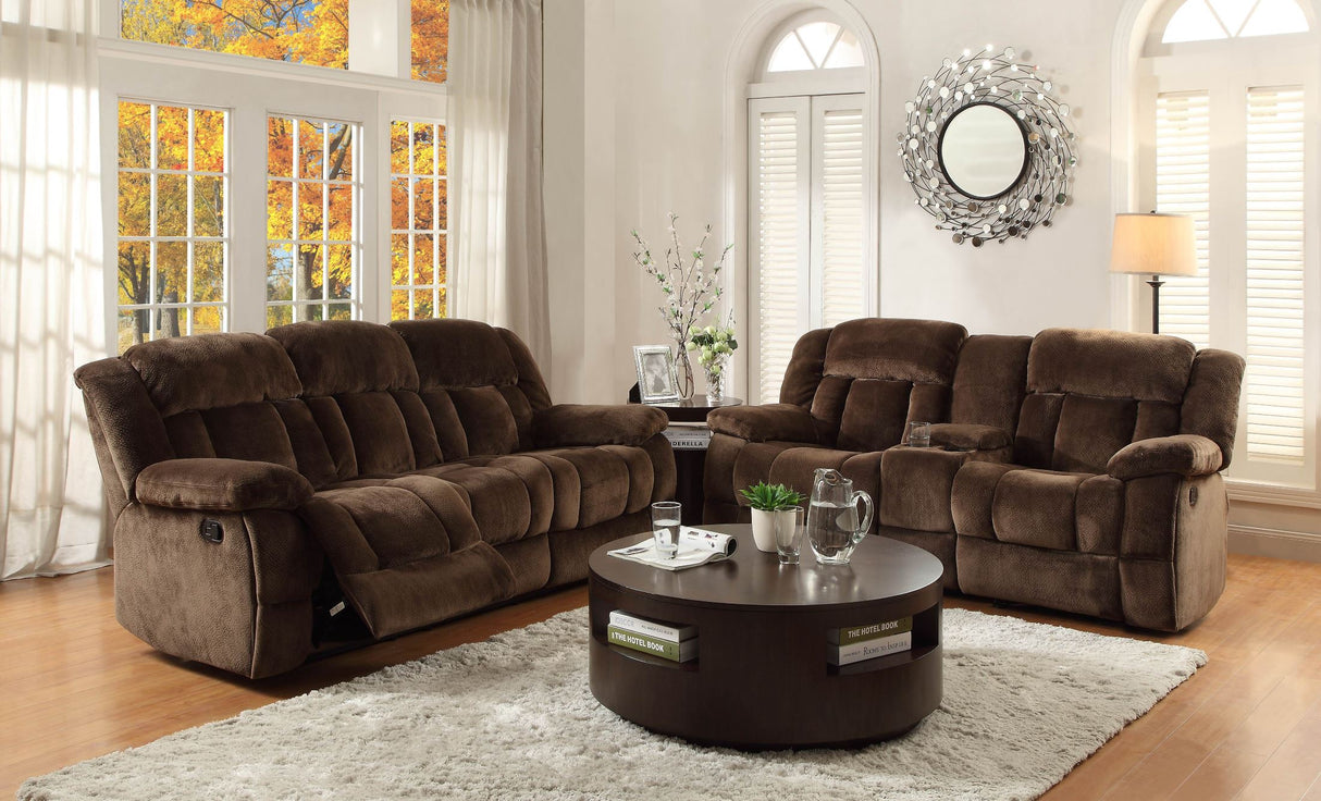 Laurelton Chocolate Double Reclining Living Room Set